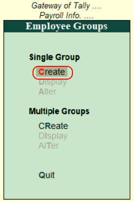 Create Employee Groups in Tally