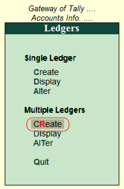 Create Multiple Ledgers in Tally