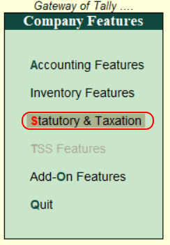 Enable Payroll Statutory Features in Tally
