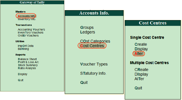 How to Create Cost Centre in Tally ERP 9