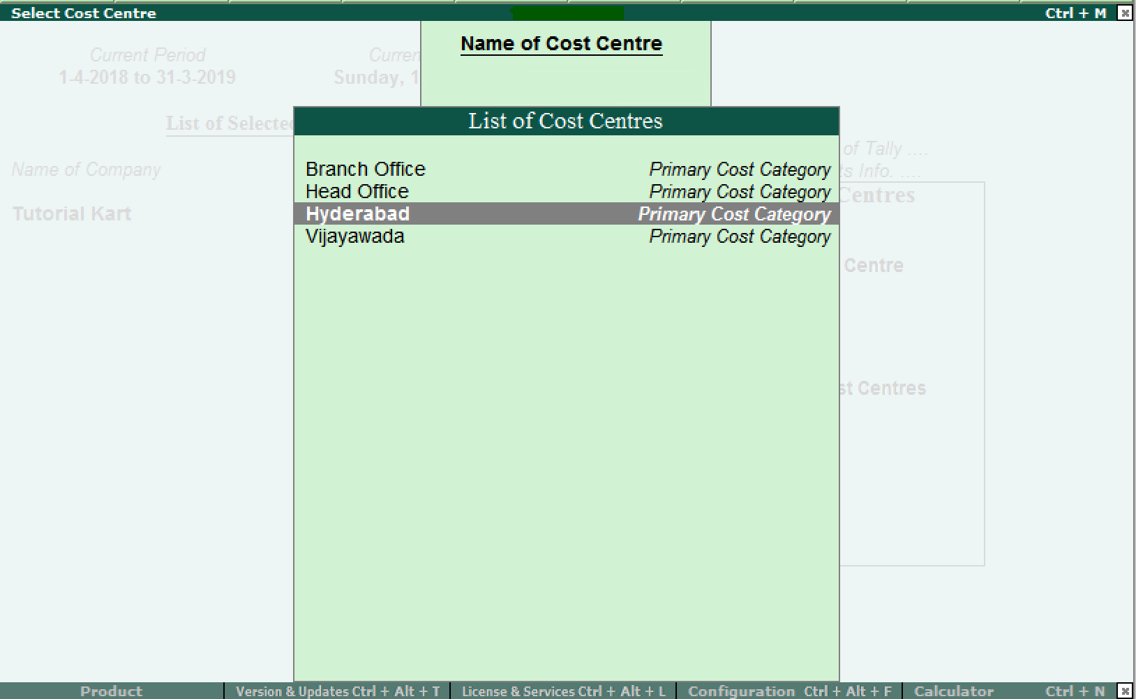 How to Create Cost Centre in Tally ERP 9