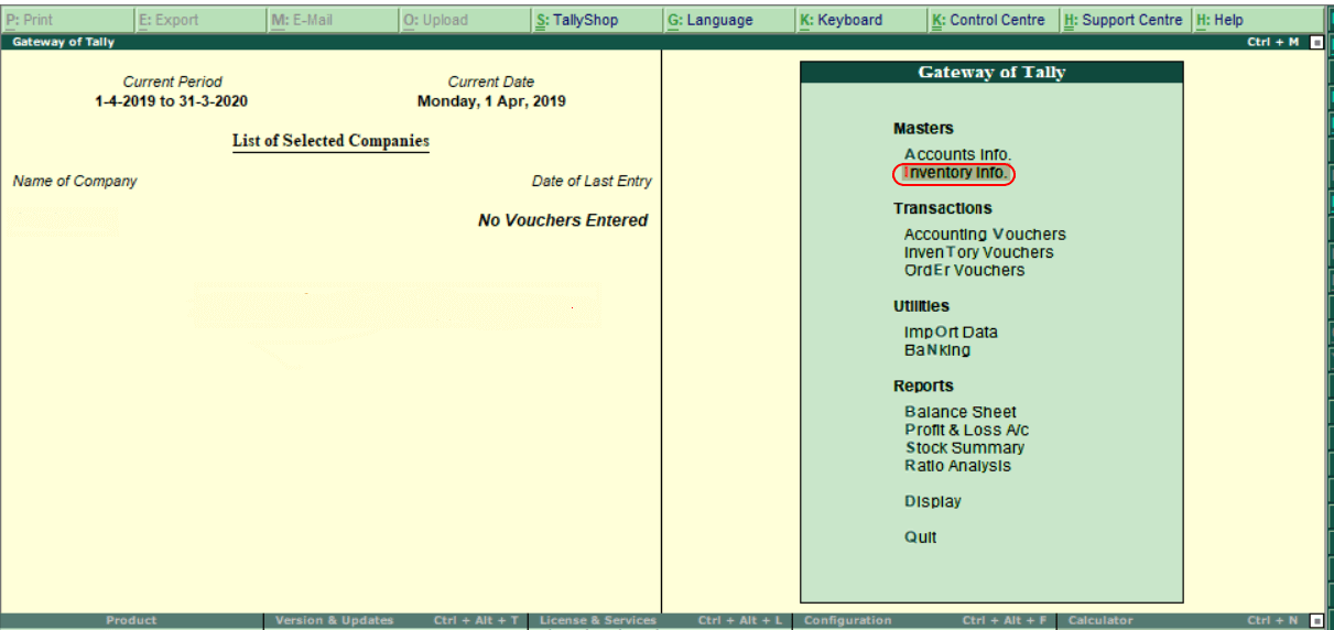 How to Create Stock Items in Tally ERP 9