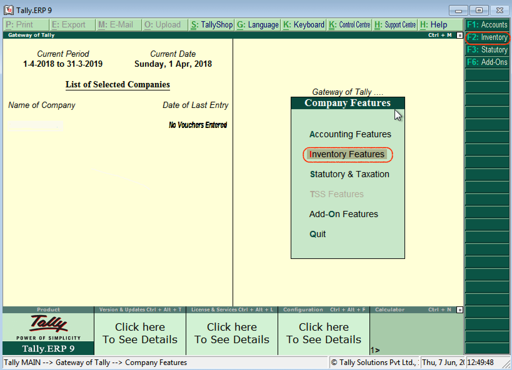 tally erp 9