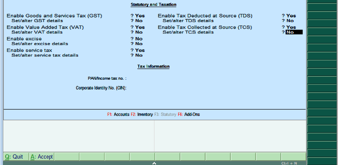 Statutory & Taxation in Tally ERP 9