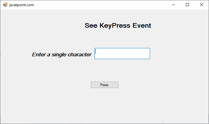 KeyPress Event in VB.NET