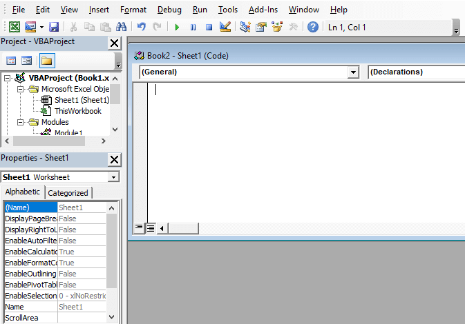 Access a VBA Editor