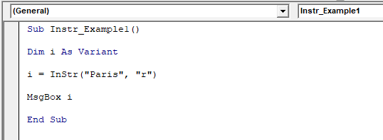 Excel VBA InStr