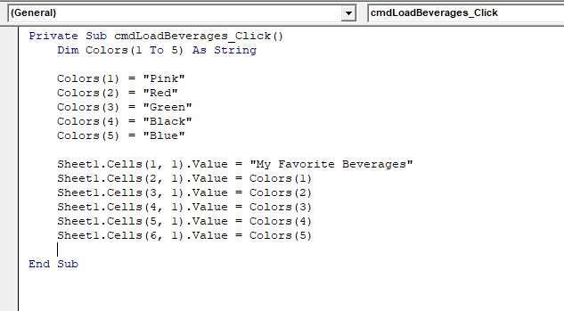 VBA Arrays