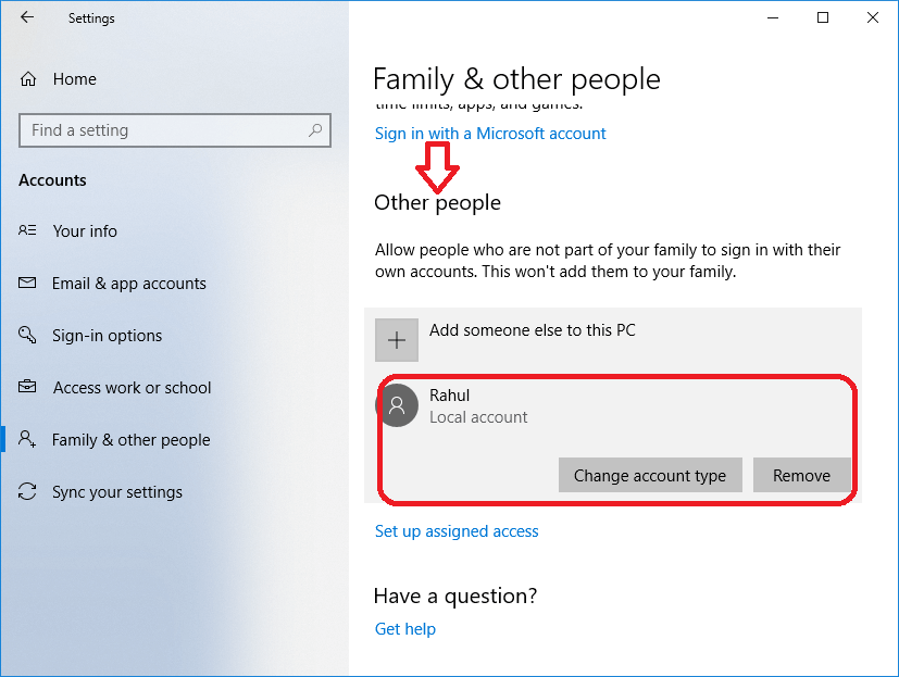 How to change Administrator on Windows 10