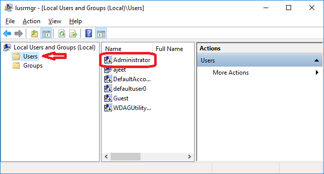 how to log into windows 10 via admin tools
