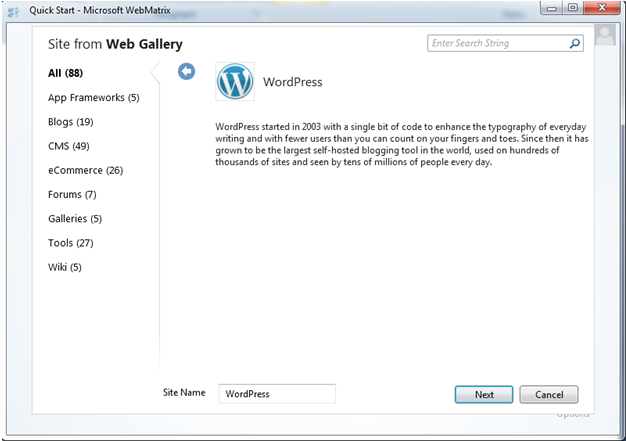 Wordpress Webmatrix9